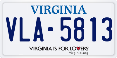 VA license plate VLA5813