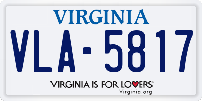 VA license plate VLA5817