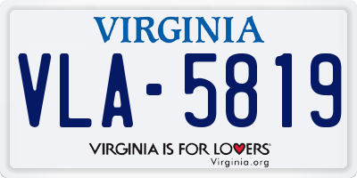 VA license plate VLA5819