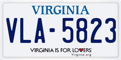 VA license plate VLA5823