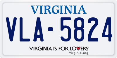 VA license plate VLA5824