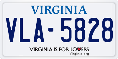 VA license plate VLA5828