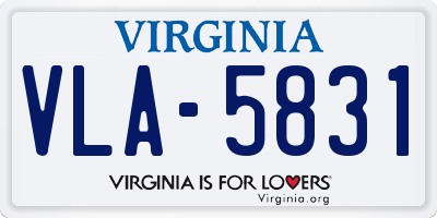 VA license plate VLA5831