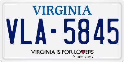 VA license plate VLA5845