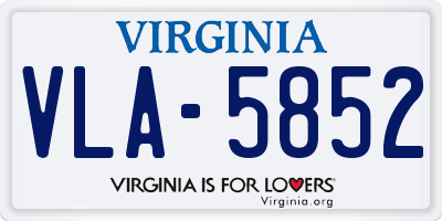 VA license plate VLA5852