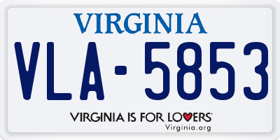 VA license plate VLA5853