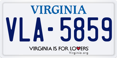 VA license plate VLA5859