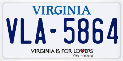 VA license plate VLA5864