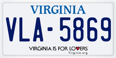 VA license plate VLA5869