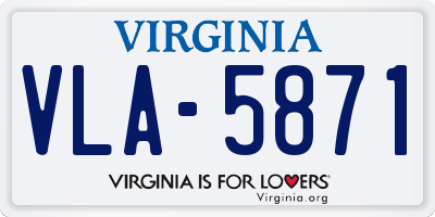 VA license plate VLA5871