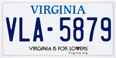 VA license plate VLA5879