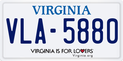 VA license plate VLA5880