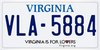 VA license plate VLA5884