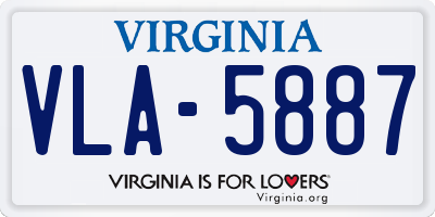 VA license plate VLA5887