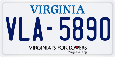 VA license plate VLA5890