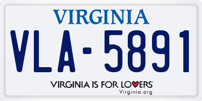 VA license plate VLA5891