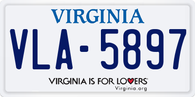 VA license plate VLA5897