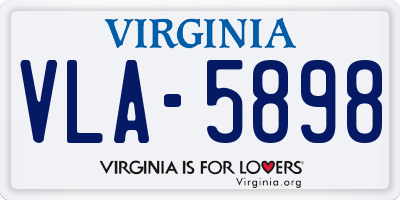 VA license plate VLA5898