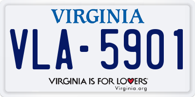 VA license plate VLA5901