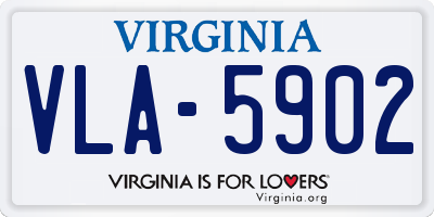 VA license plate VLA5902