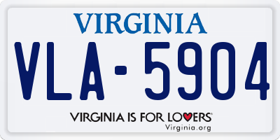 VA license plate VLA5904