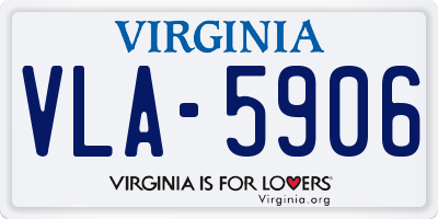 VA license plate VLA5906