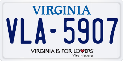 VA license plate VLA5907