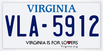 VA license plate VLA5912