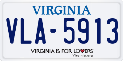 VA license plate VLA5913