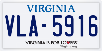 VA license plate VLA5916