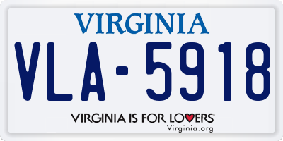 VA license plate VLA5918
