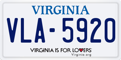 VA license plate VLA5920
