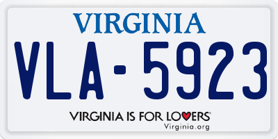 VA license plate VLA5923