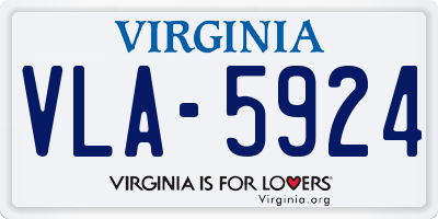 VA license plate VLA5924