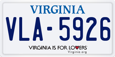 VA license plate VLA5926