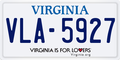 VA license plate VLA5927