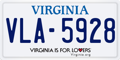 VA license plate VLA5928