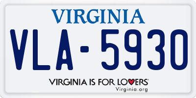 VA license plate VLA5930