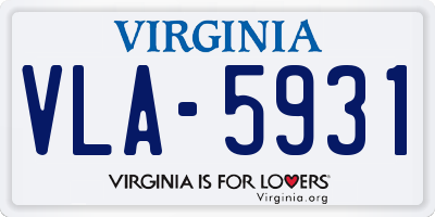 VA license plate VLA5931