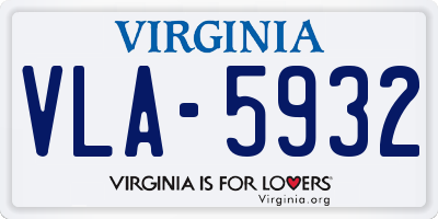 VA license plate VLA5932