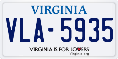 VA license plate VLA5935
