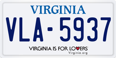 VA license plate VLA5937