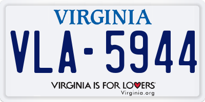 VA license plate VLA5944