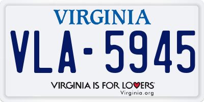 VA license plate VLA5945