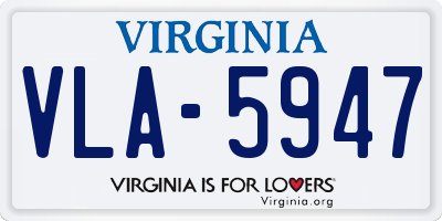 VA license plate VLA5947