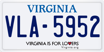 VA license plate VLA5952
