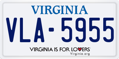 VA license plate VLA5955