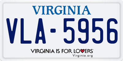 VA license plate VLA5956