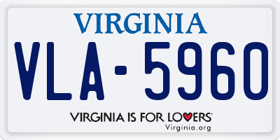 VA license plate VLA5960