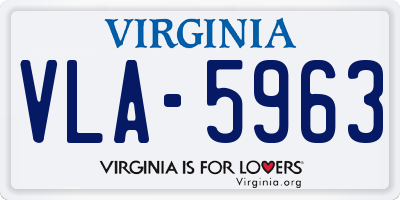 VA license plate VLA5963